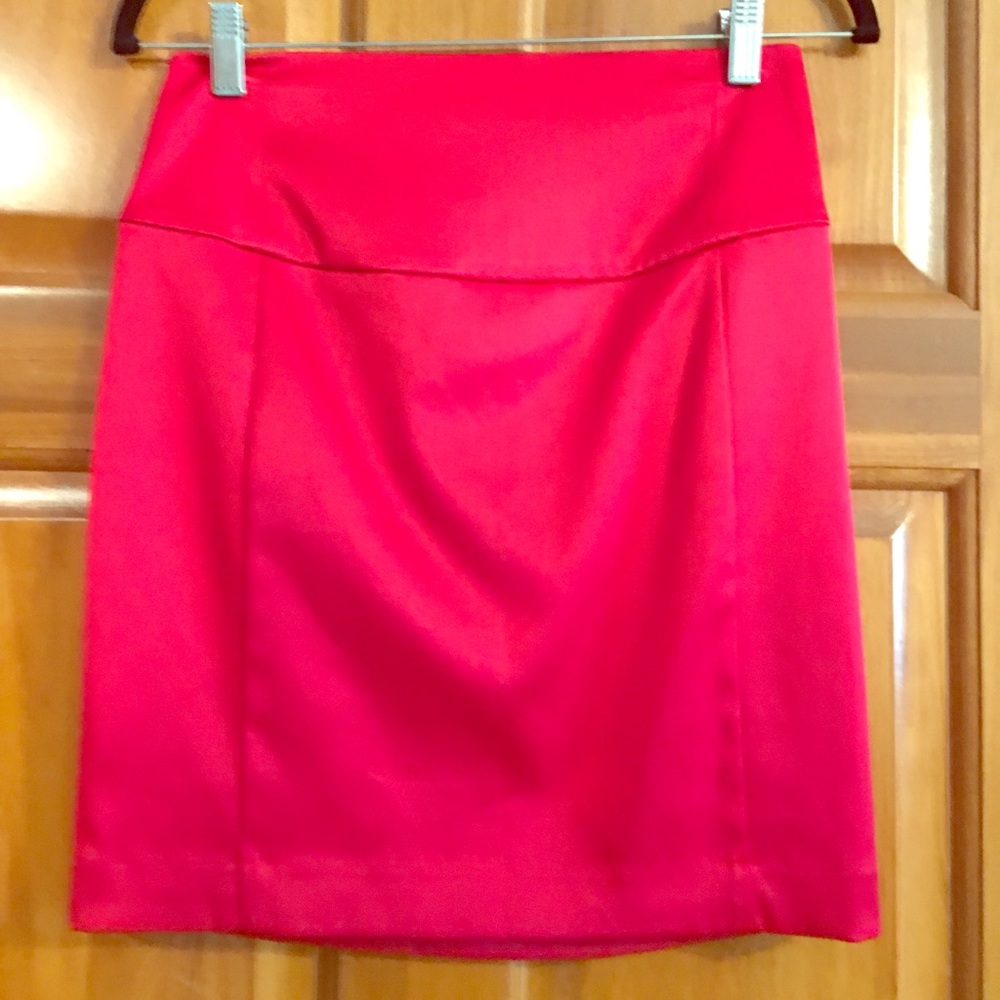 Red satin mini with gold detail